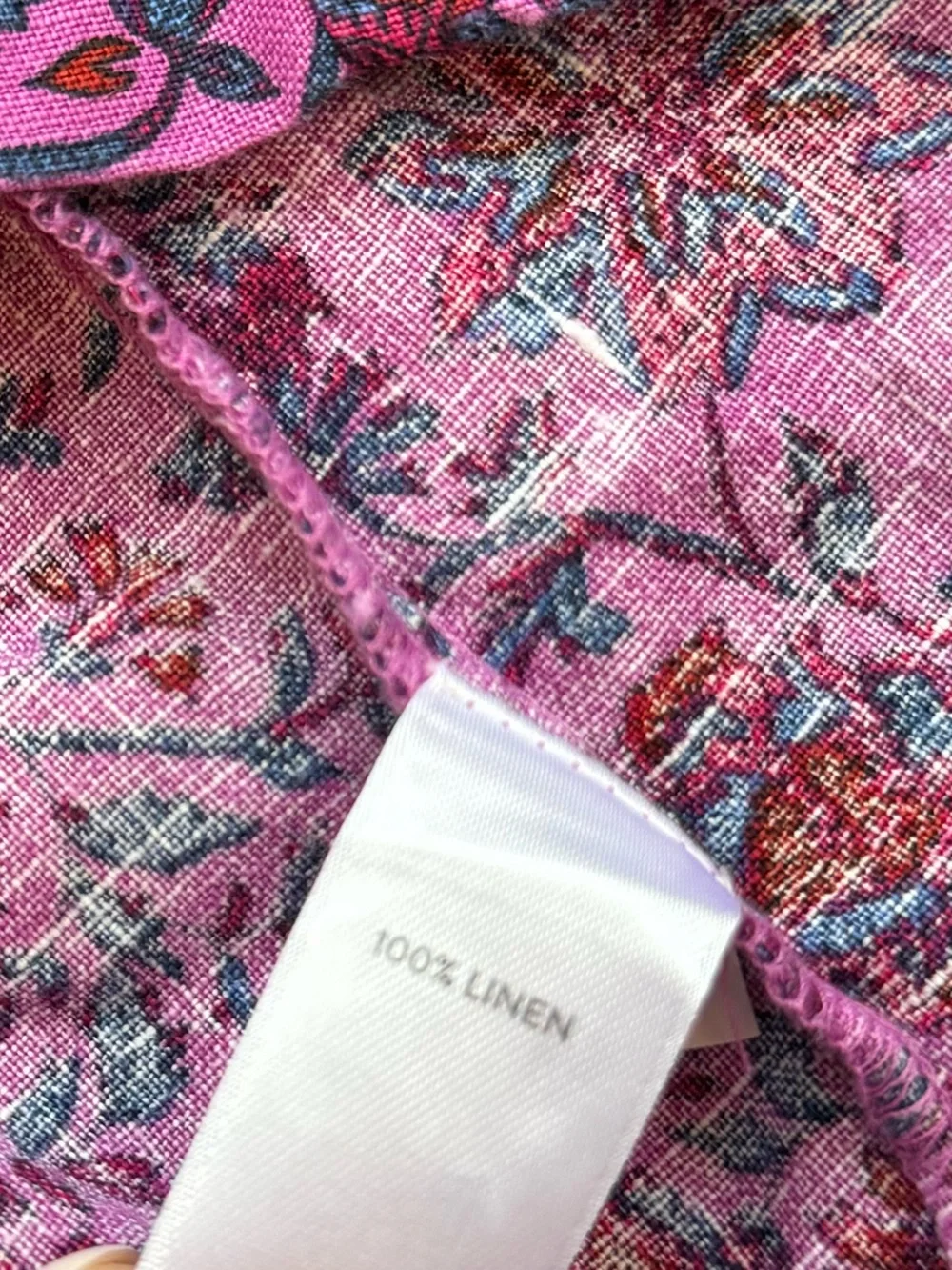 J. Jill Love Linen 100% Linen Floral Shift Dress Medium Petite - Picture 9 of 11